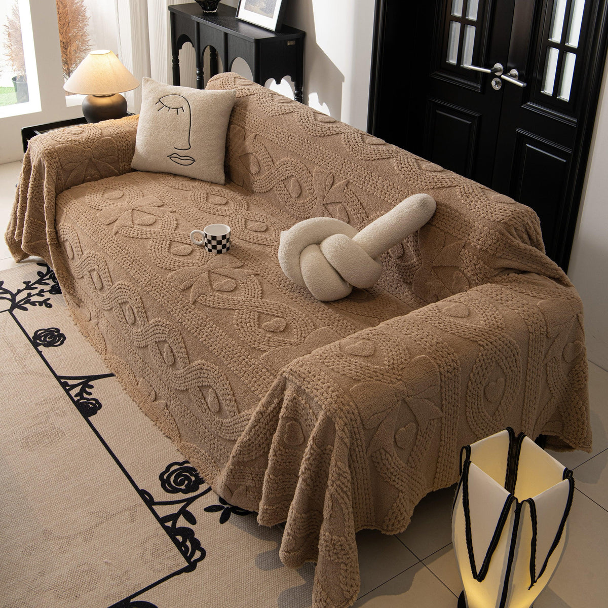 Soft Plush Fleece Throw Blanket for Couch Solid Cute Warm Couch Cover Blanket for Winter