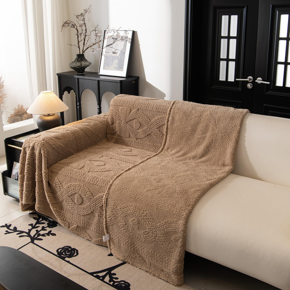Soft Plush Fleece Throw Blanket for Couch Solid Cute Warm Couch Cover Blanket for Winter