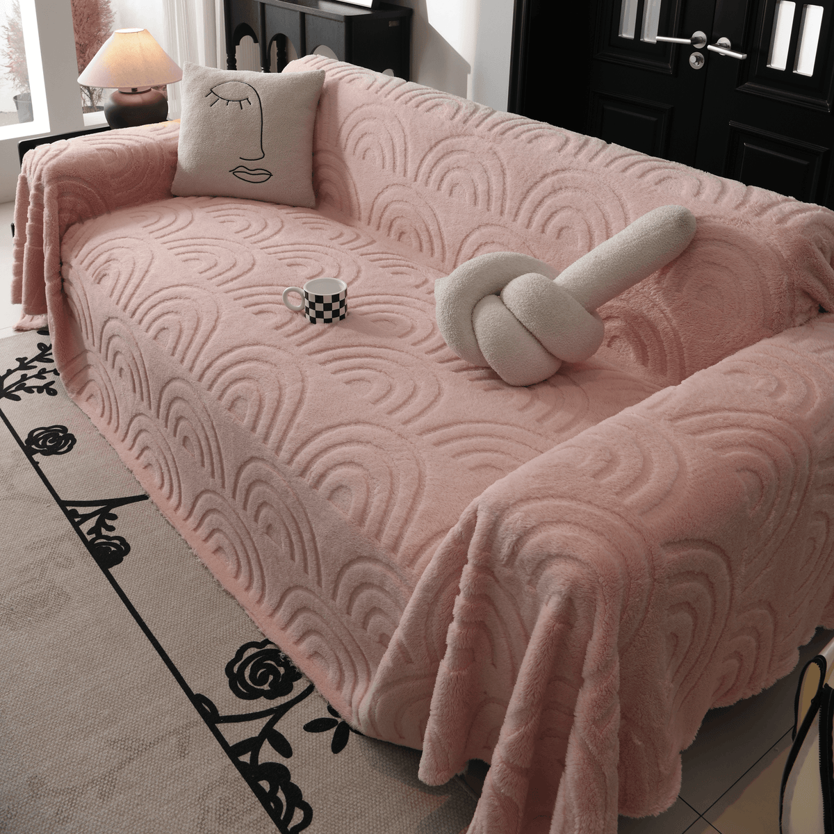 Plush Warm Decor Couch Cover Soft Jacquard Fleece Throw Blankets for Bed Couch Sofa Chair