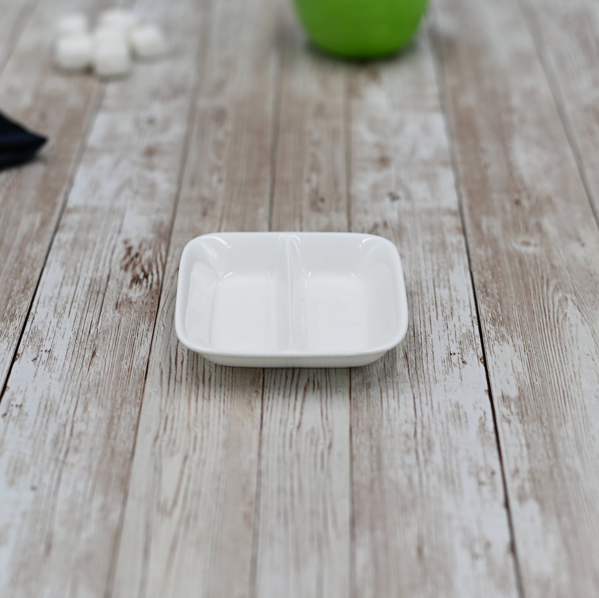 Rectangle White Soy Dish 3.25
