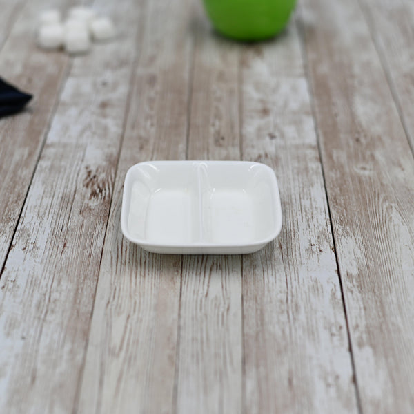 Rectangle White Soy Dish 3.25