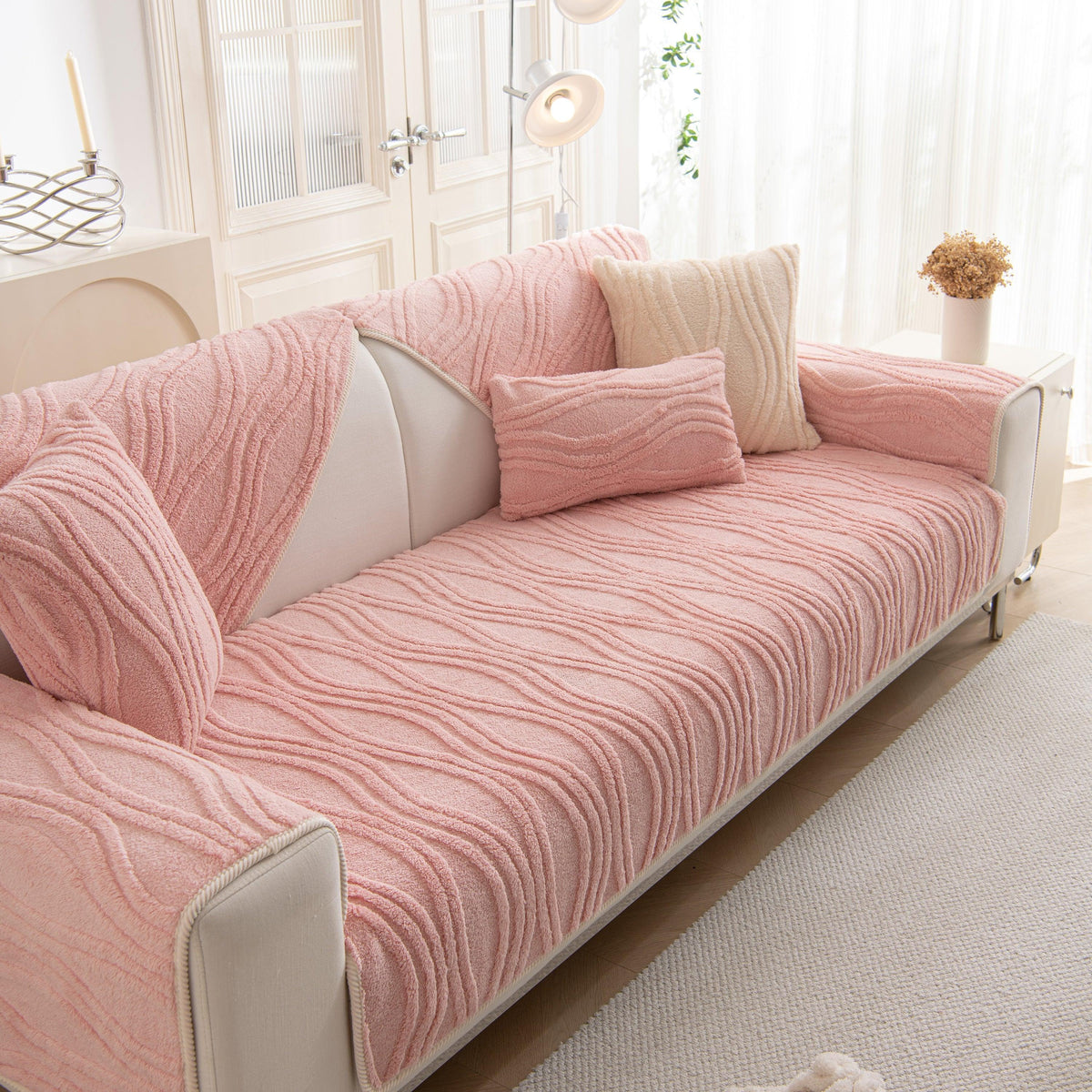 Winter Thickened Non-slip Blanket, Three-Dimensional Embossed Cotton Velvet Sofa Cover