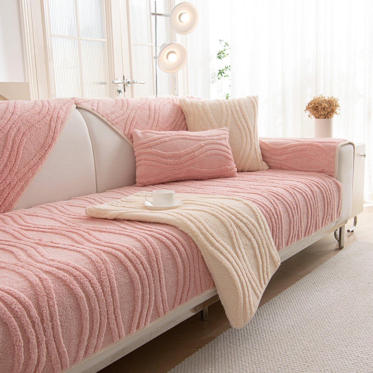 Winter Thickened Non-slip Blanket, Three-Dimensional Embossed Cotton Velvet Sofa Cover