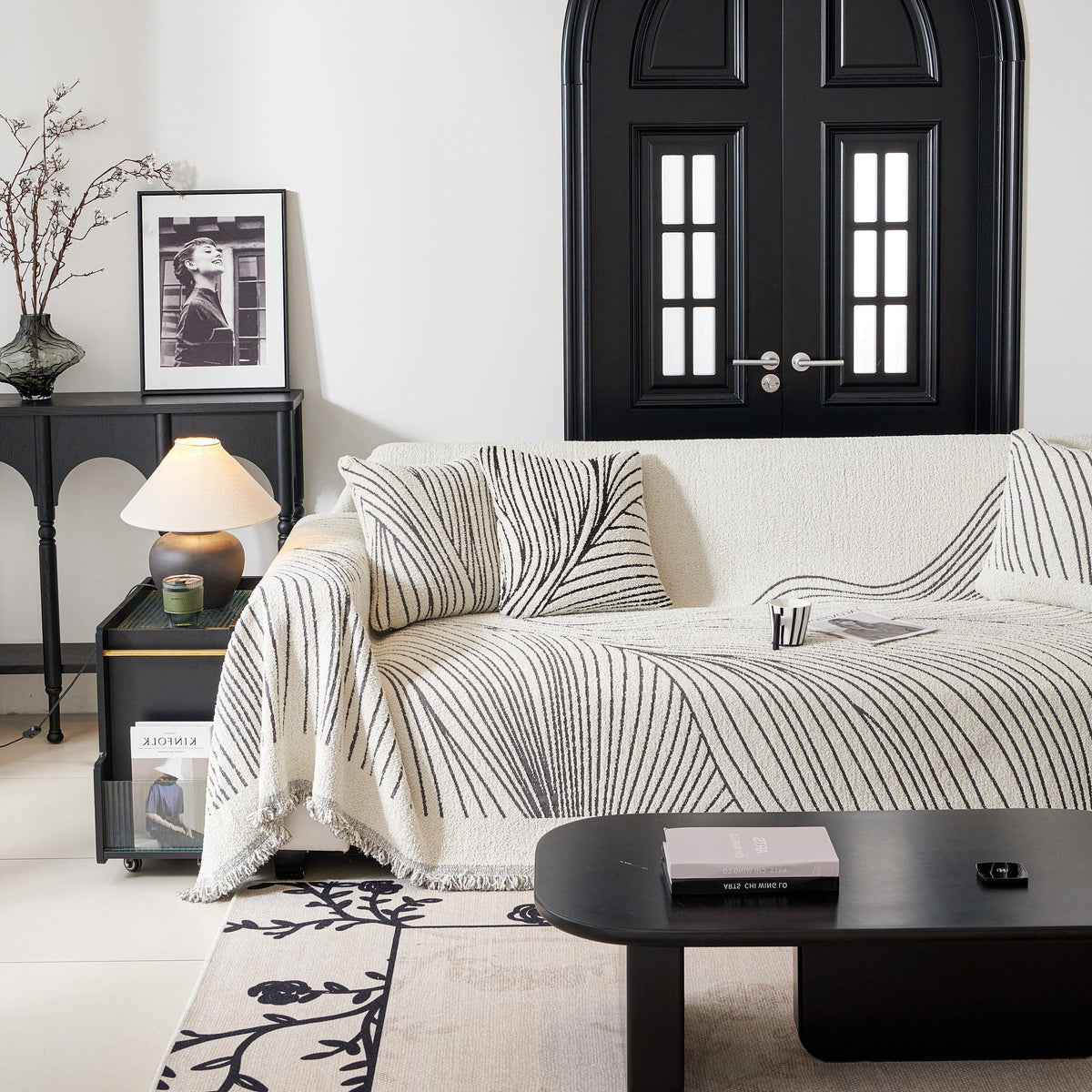 Cozy Striped Sofa Throw Blanket L Shaped Sectional Couch Covers Luxury Throws for Sofas