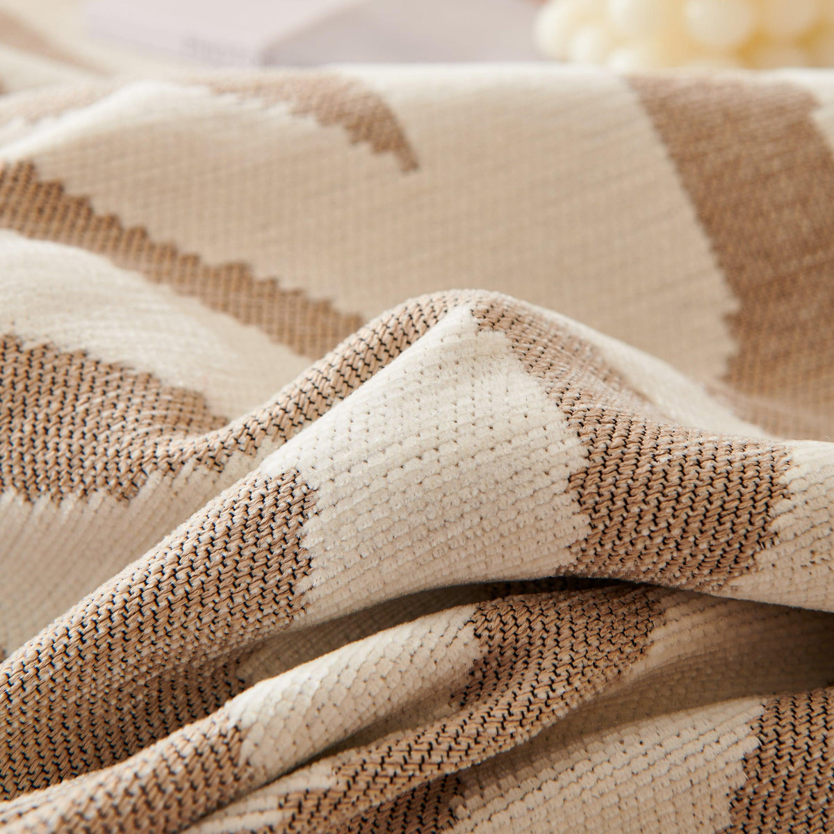 Chenille Geometric Sofa Throw Blanket, Boho Washable Furniture Throw Covers for Sofa