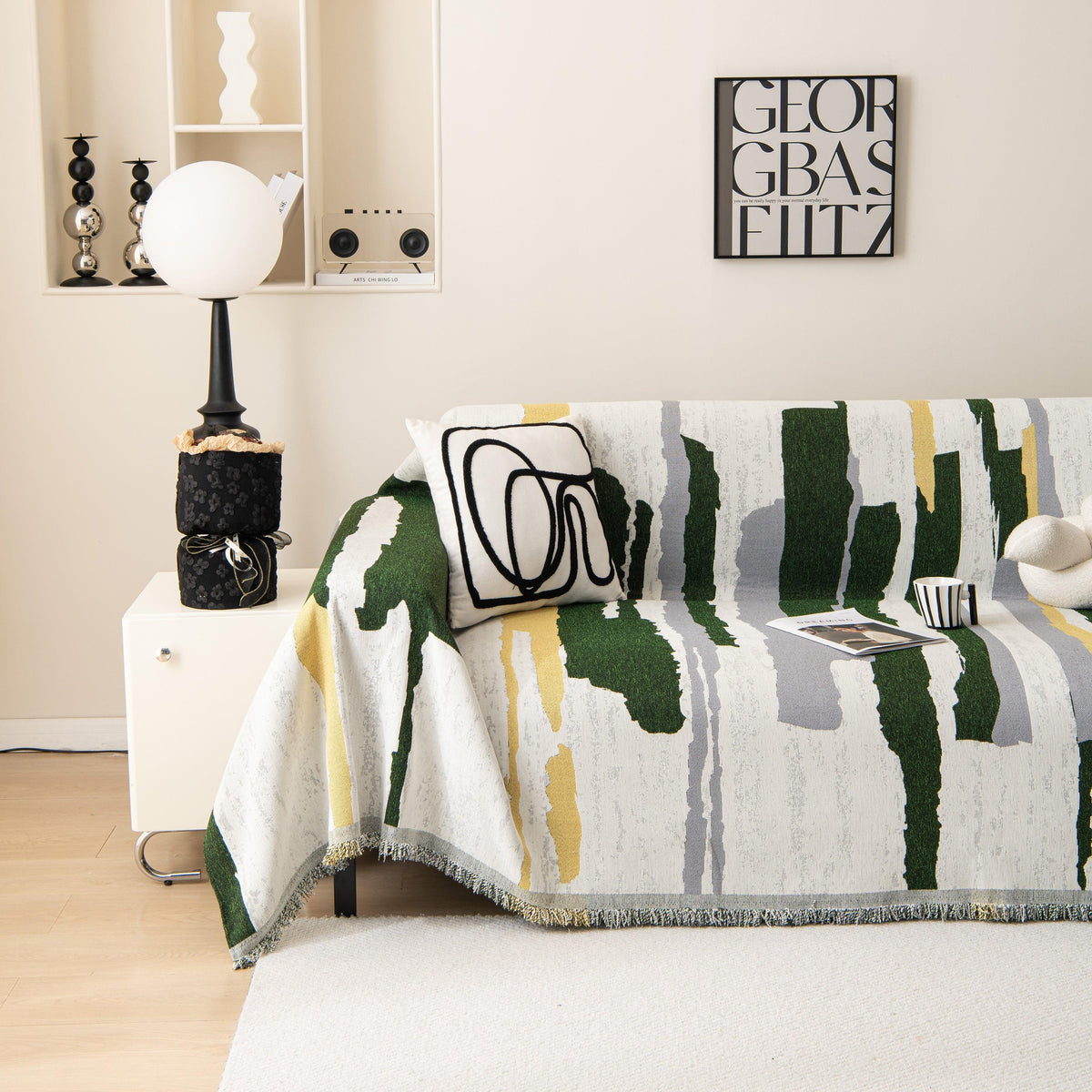 Colorful Chenille Sofa Throw Cover, Fashionable Soft Washable Couch Protector, Sectional Sofa Covers