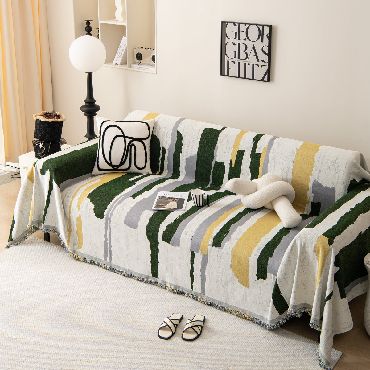Colorful Chenille Sofa Throw Cover, Fashionable Soft Washable Couch Protector, Sectional Sofa Covers