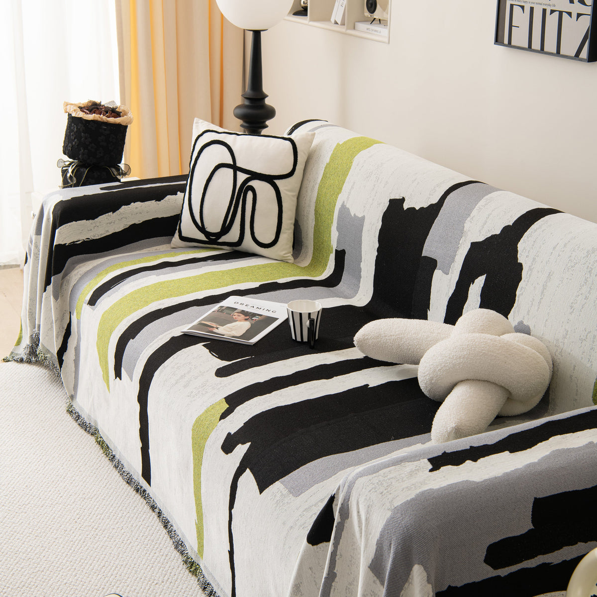 Colorful Chenille Sofa Throw Cover, Fashionable Soft Washable Couch Protector, Sectional Sofa Covers