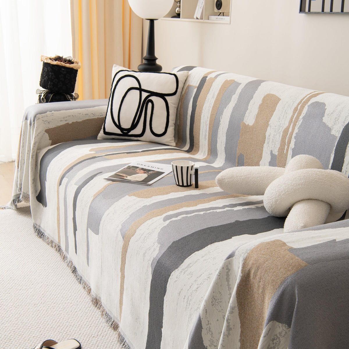 Colorful Chenille Sofa Throw Cover, Fashionable Soft Washable Couch Protector, Sectional Sofa Covers