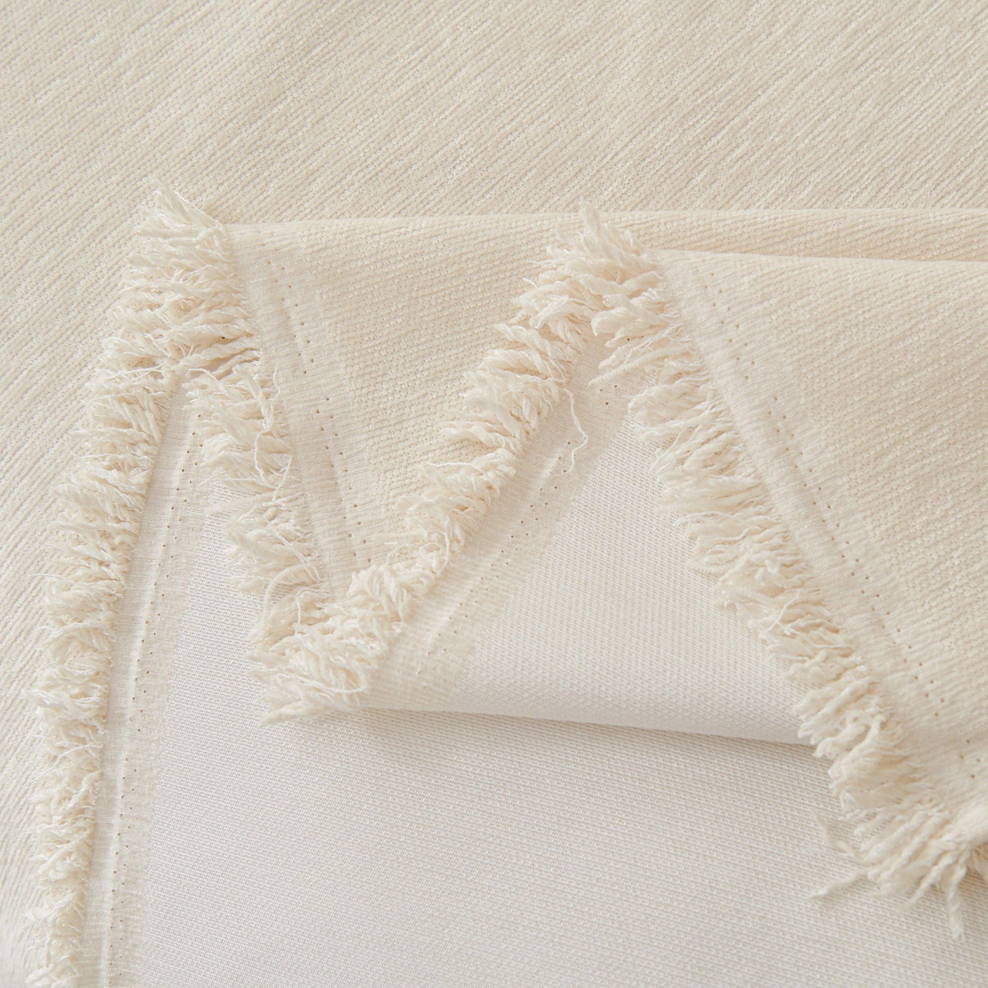 Solid Color Chenille Sofa Throw Blanket, Cozy & Easy Care Fringed Furniture Protector