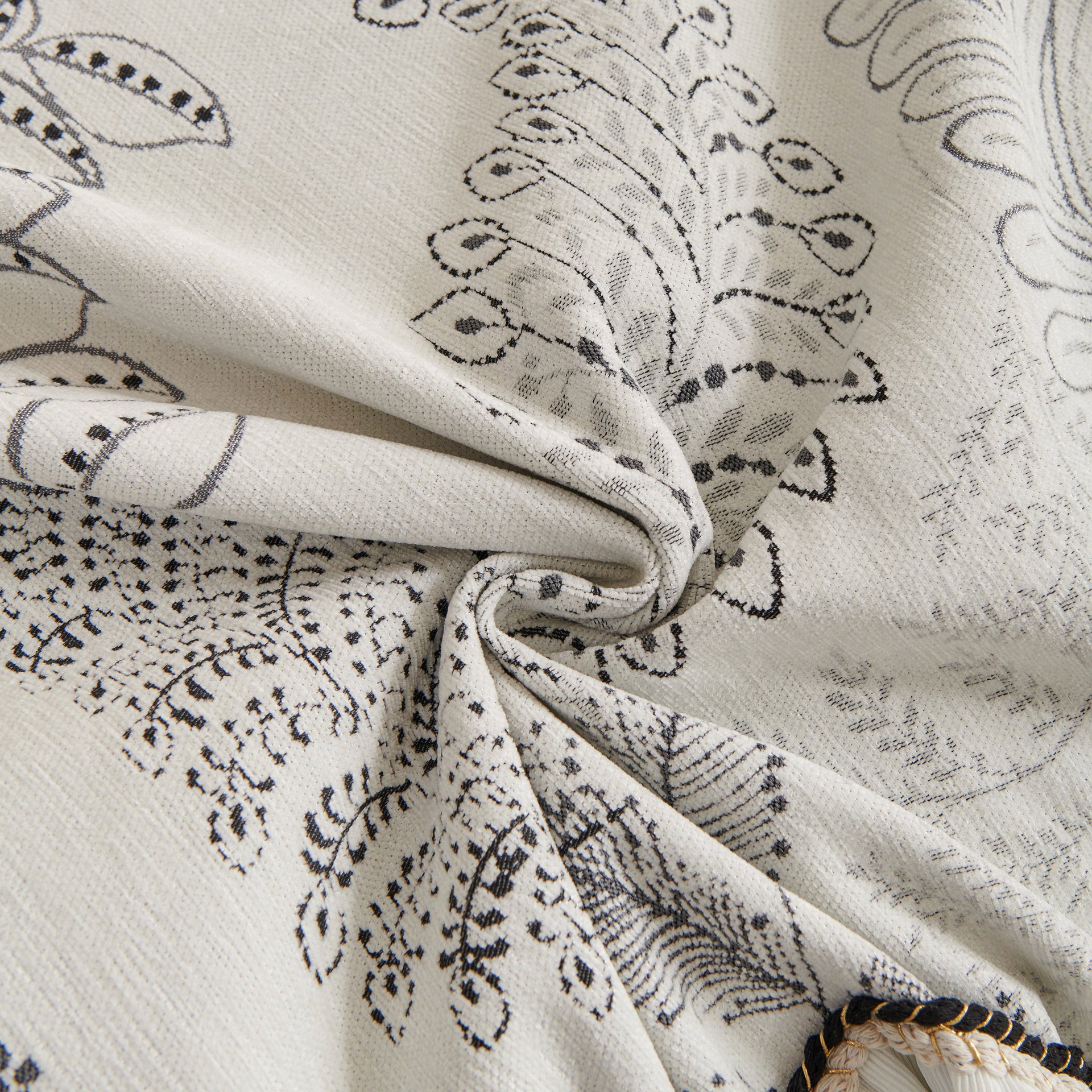 Farmhouse Ruffled Lace Sofa Slipcover Vintage Furniture Protector with Botanical Print