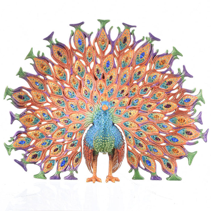 Colorful Peacock Trinket Box