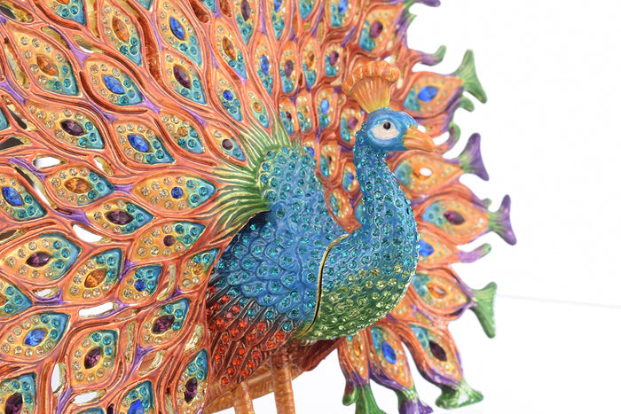 Colorful Peacock Trinket Box