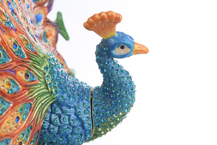Colorful Peacock Trinket Box