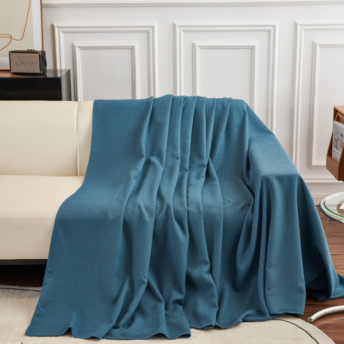 Teddy Throw Blanket and Stylish Slipcover for Couch, Waterproof Sofa Cover for Pets