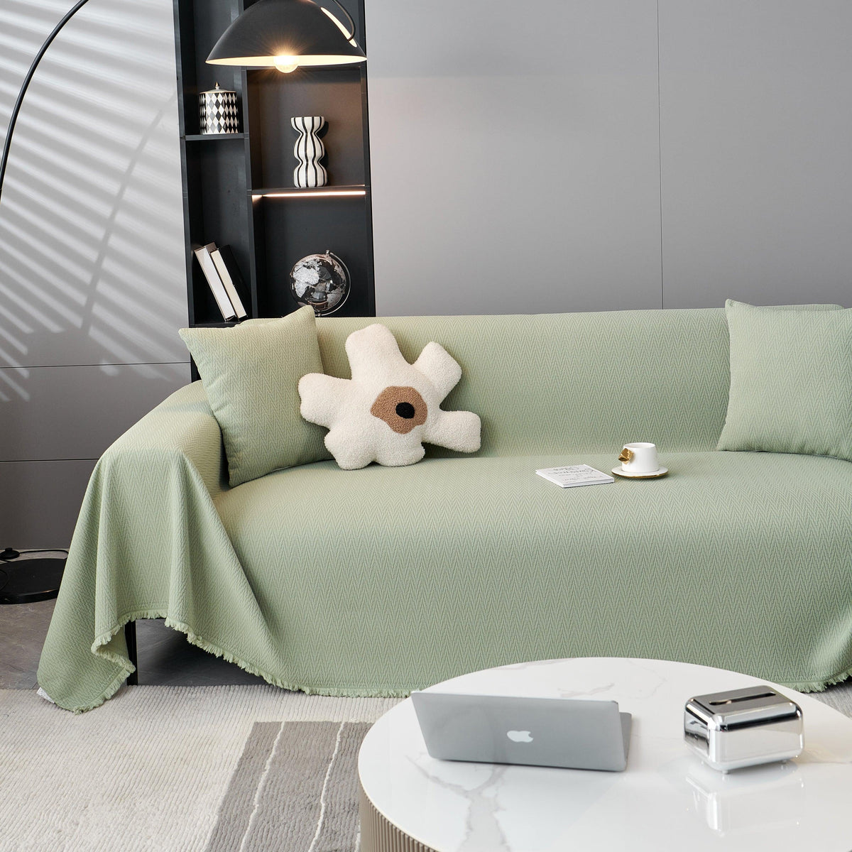 Waterproof Scratch Proof Herringbone Large Throw Blanket for Couch, Chenille Couch Cushion Covers for Pets