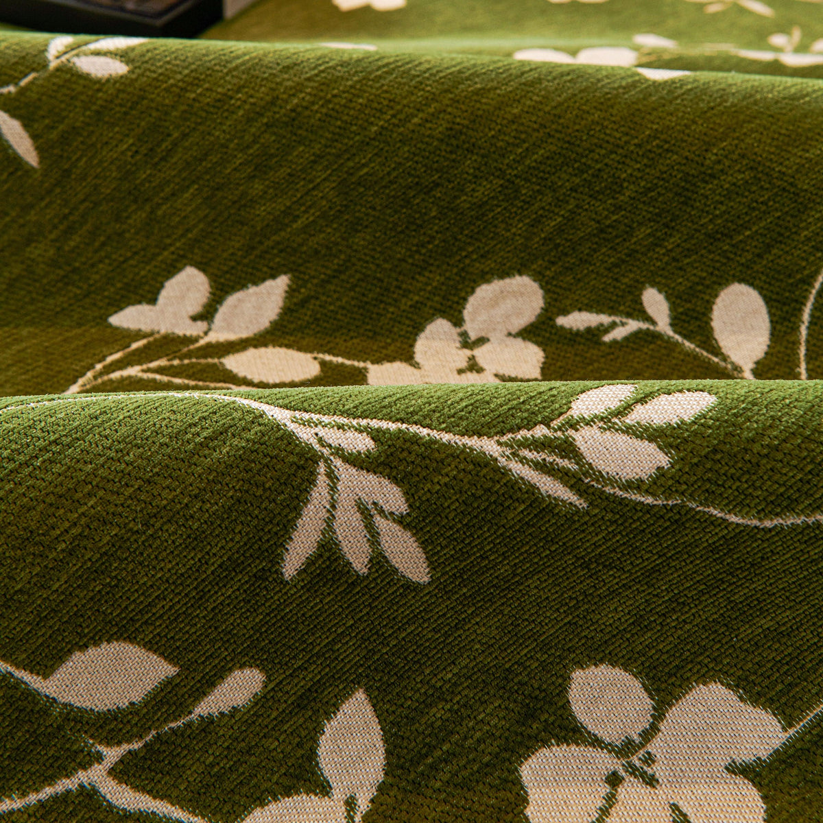 Floral Chenille Couch Cover, Non-Slip Sofa Slipcover Protector for Furniture