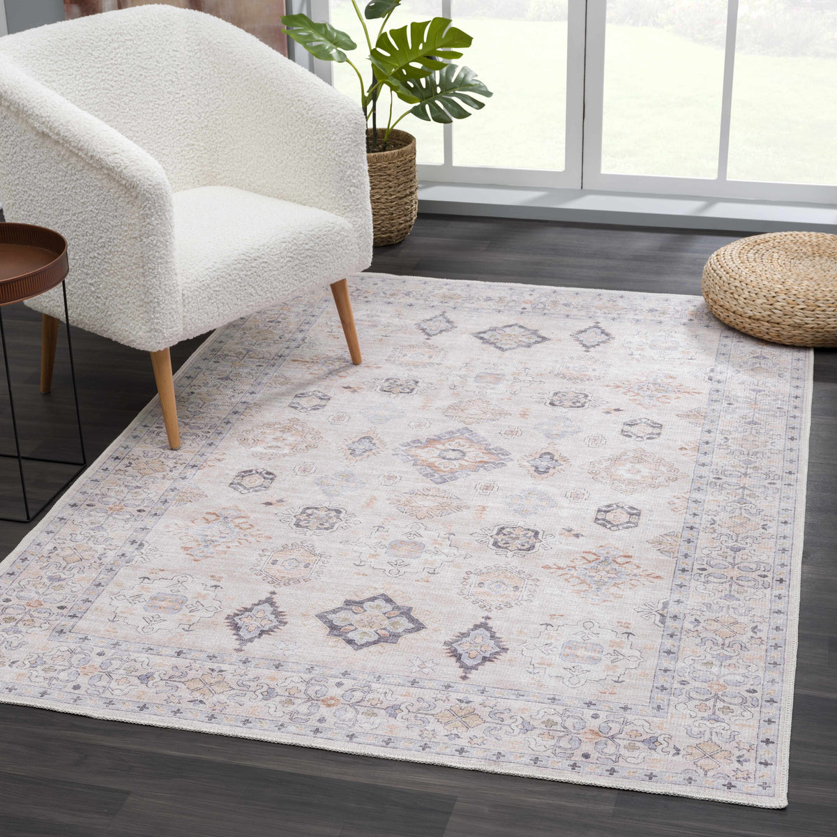 Beige Beckett Washable Rug - Clearance