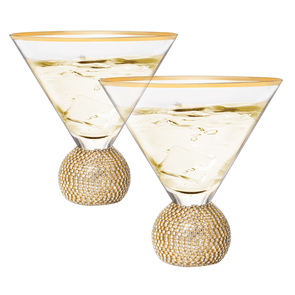 Diamond Studded Martini Glasses Set of 2