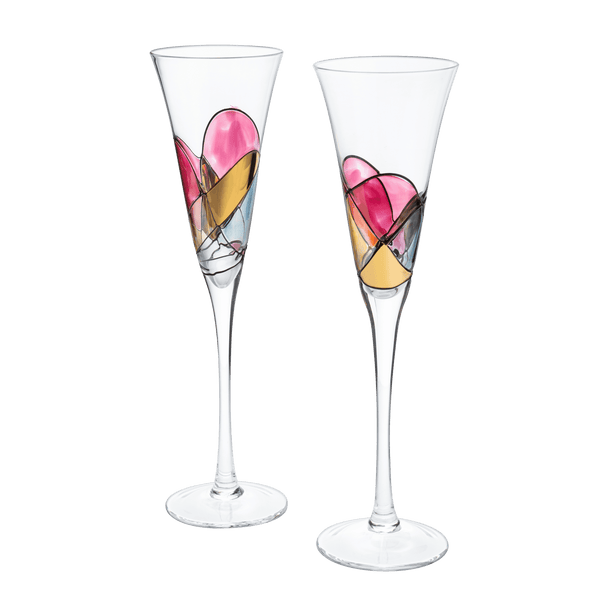The Wine Savant Artisanal Hand Painted Renaissance Romantic Stained Glass Windows, Stemmed Hand Painted Glassware Gift Idea for Her/Him, Birthday, Housewarming, Gifts (6 OZ)