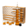 Whiskey Decanter Flag Set - 1000ml AK47 Rifle Gun, Glasses & Chillers Set in Box - Hanging Storage American Flag Gift Box With Silver Metal Flag, Great Gift Army, Navy, Marines, Veterans