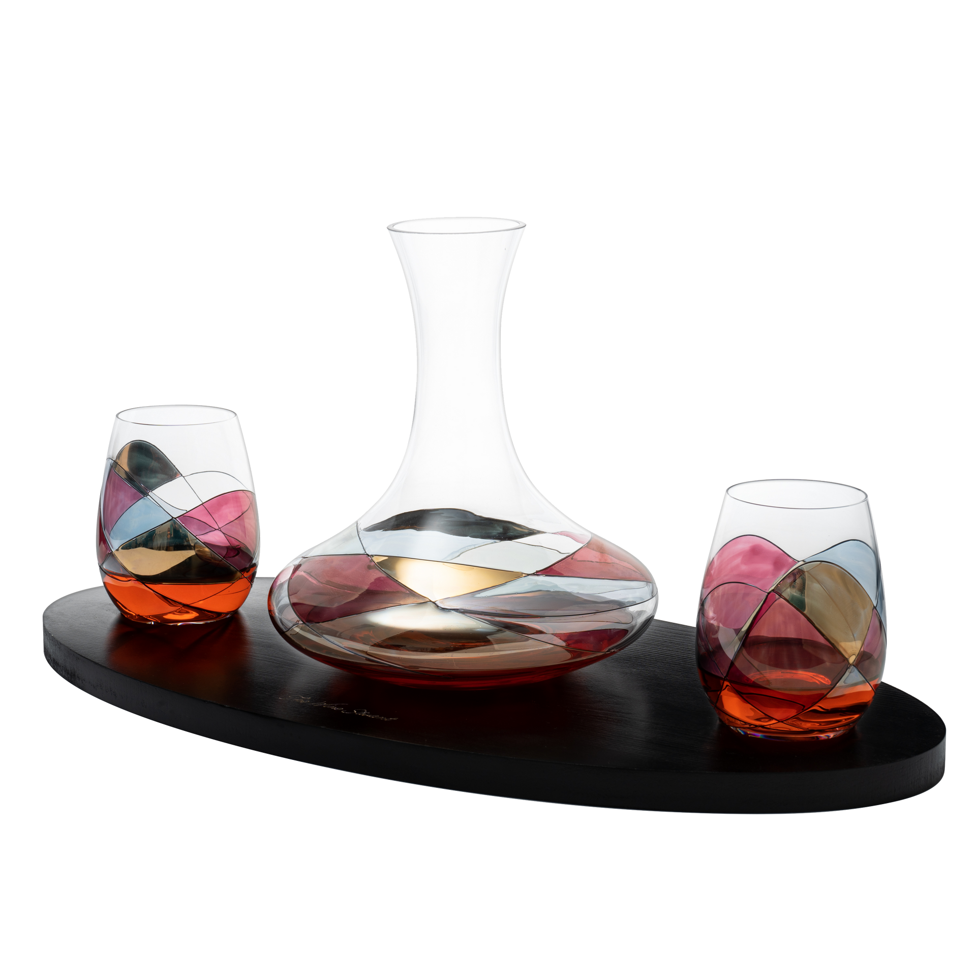 The Wine Savant Artisanal Hand Painted Renaissance Romantic Stained Glass Windows, Artisanal Hand Painted Glassware Gift Idea for Her/Him, Birthday, Housewarming, Gifts