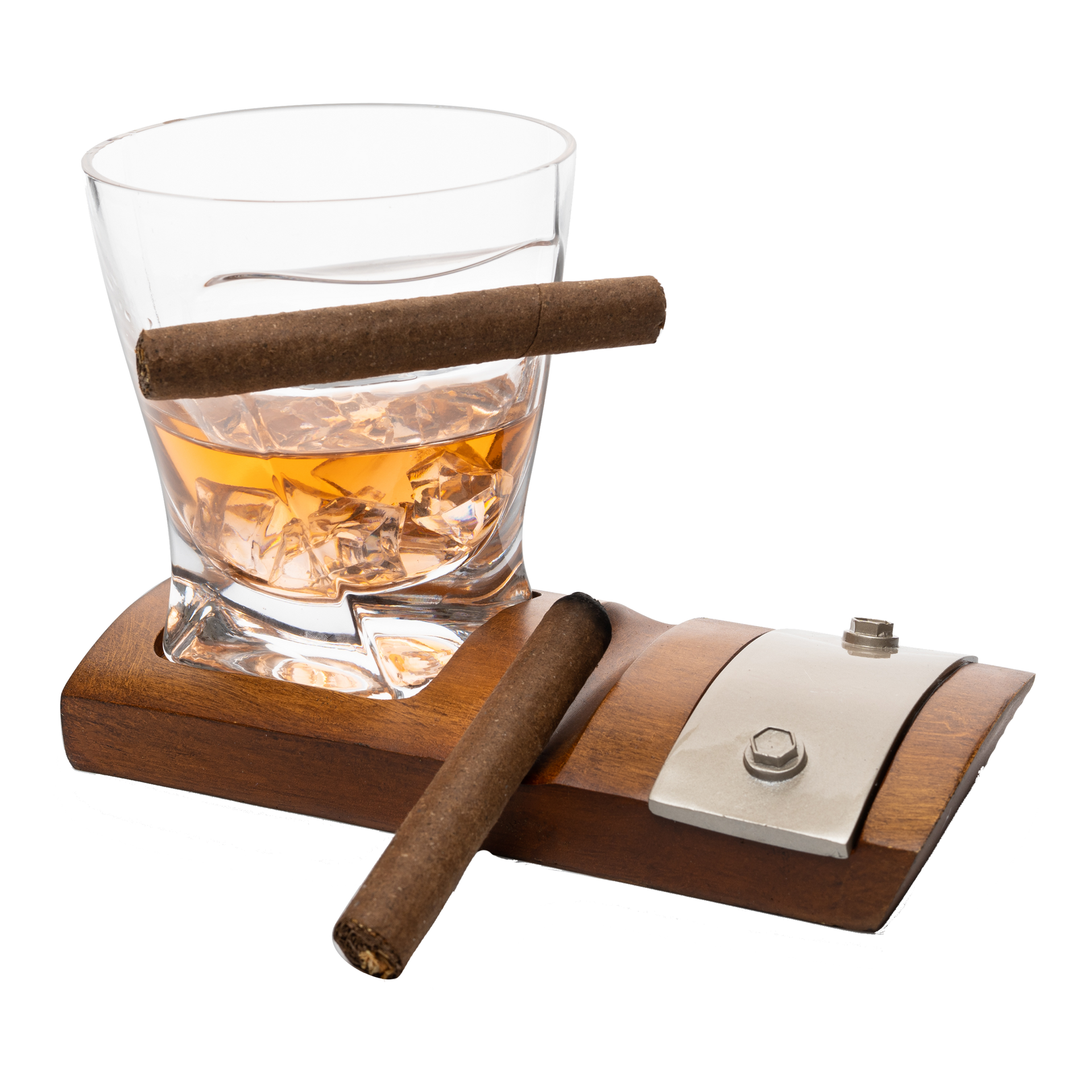 Cigar Glass Coaster With A Whiskey Cigar Glasses Slot To Hold Cigar Whiskey Glass Gi