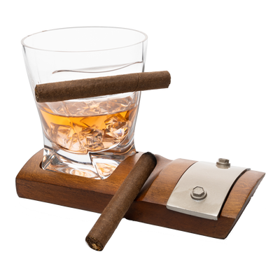 Cigar Glass Coaster With A Whiskey Cigar Glasses Slot To Hold Cigar Whiskey Glass Gi