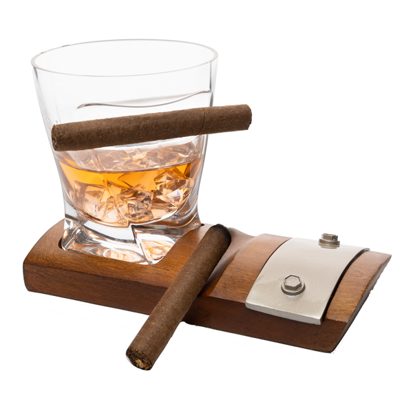 Cigar Glass Coaster With A Whiskey Cigar Glasses Slot To Hold Cigar Whiskey Glass Gi