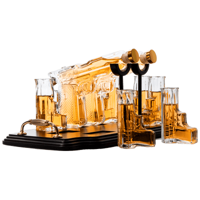Pistol Whiskey & Wine Decanter - 2 Gun Whiskey Decanter Set
