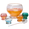 Colorful 1.7 Gallon Punch Bowl with 4 10oz Glasses Set with Ladle Gift For Mothers Day, Her, Wife, Mom, Friend - Colored Set Margarita, Cocktails, Juice, Punch Drink bowl for Parties, Weddings