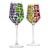 The Wine Savant Renaissance Stained Glass Windows, Artisanal Hand Painted Glassware Gift Idea Her, Him, Birthday, Mom, Housewarming, Gifts Ideas for Women & Men Art Deco (Stemmed Wine Glasses)