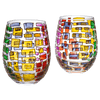 The Wine Savant Renaissance Stained Glass Windows, Artisanal Hand Painted Glassware Gift Idea Her, Him, Birthday, Mom, Housewarming, Gifts Ideas for Women & Men Art Deco (Stemless Wine Glasses)