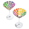 Renaissance Holiday Stained Glass Windows, Artisanal Hand Painted Glassware - The Wine Savant - Gift Idea Her, Him, Birthday, Mom, Housewarming, Gifts Ideas for Women & Men (Martini Glasses)