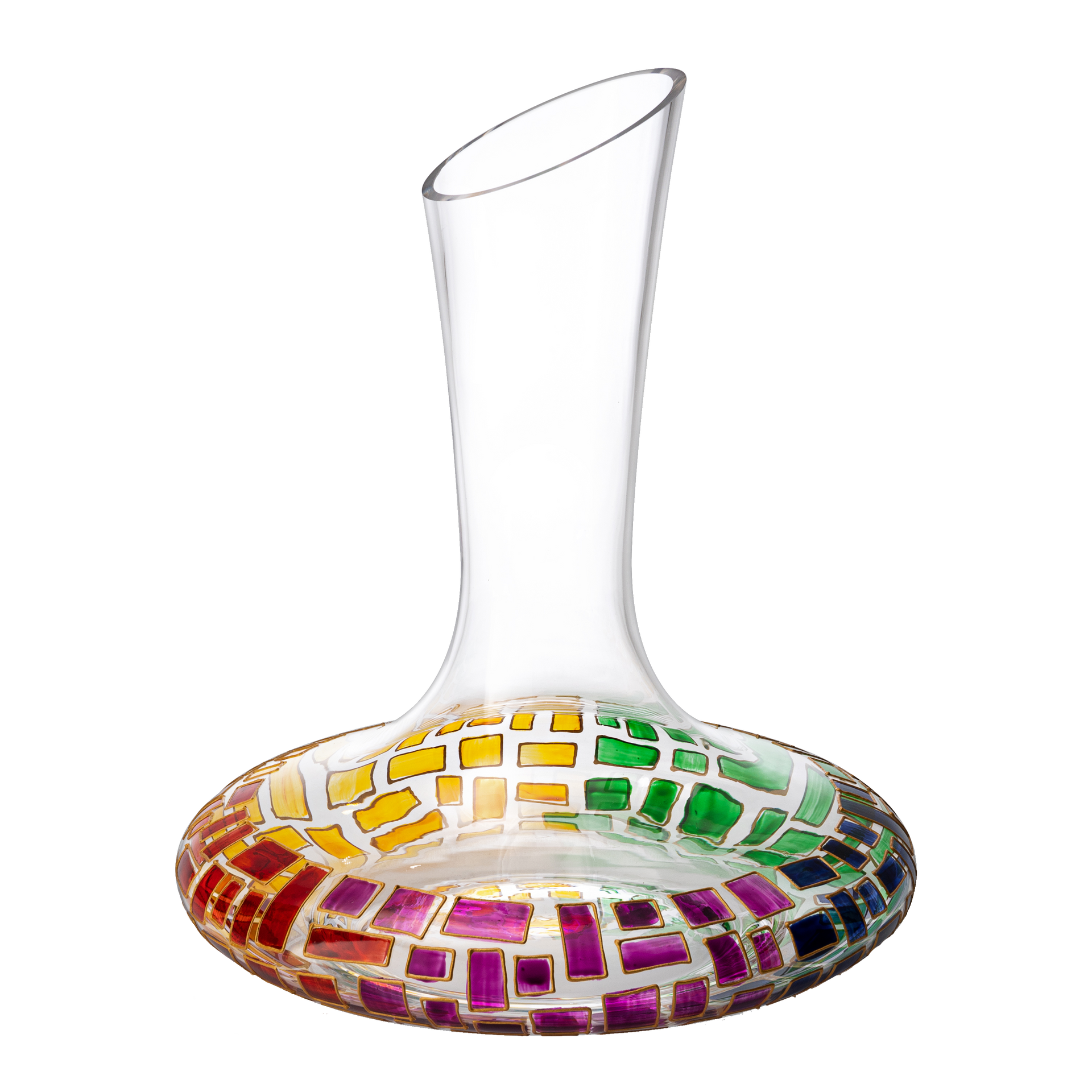 Renaissance Romantic Stained Glass Windows, Artisanal Hand Painted Glassware - The Wine Savant - Gift Idea Her, Him, Birthday, Mom, Housewarming, Gifts Ideas for Women & Men (Decanter)