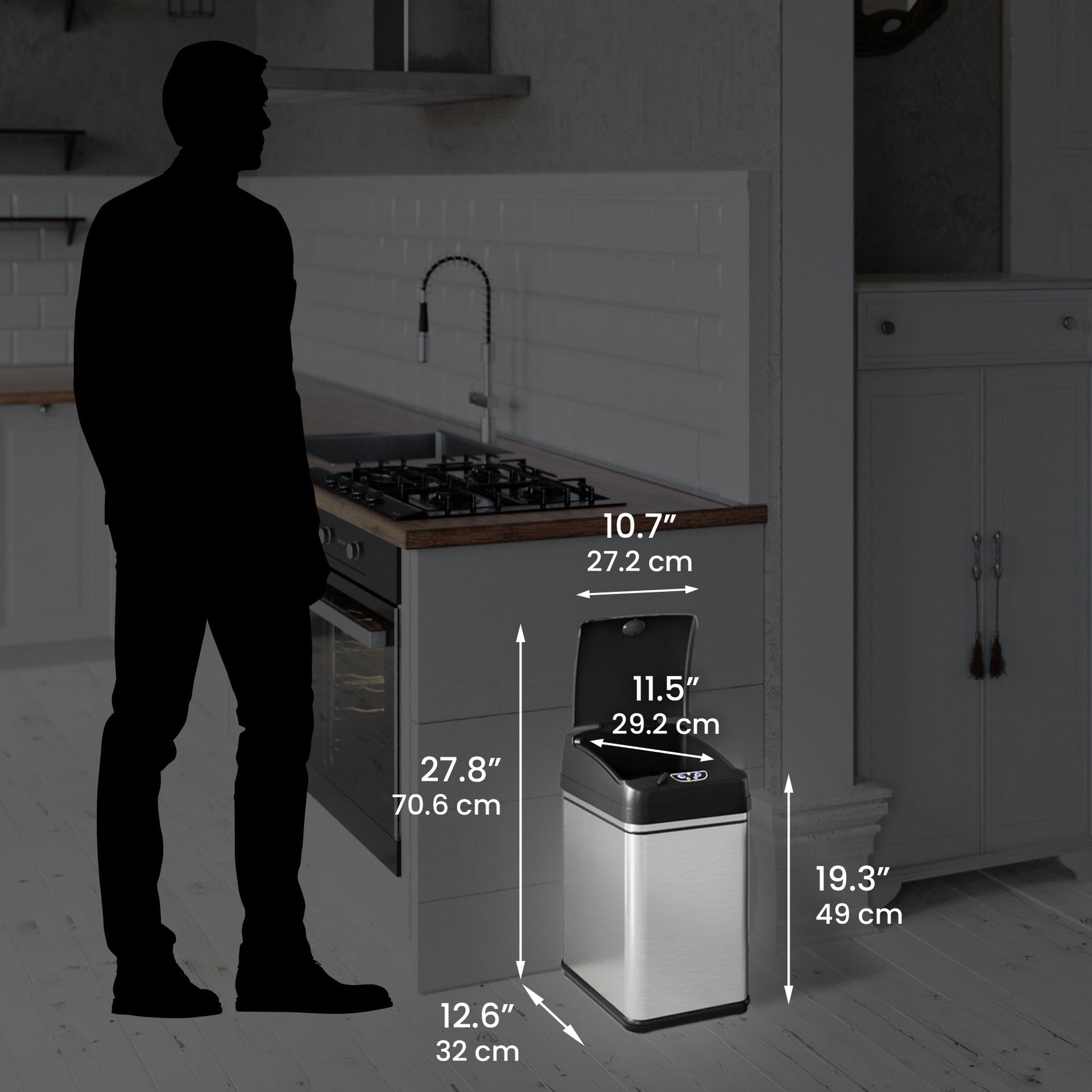 8 Gallon / 30 Liter Sensor Trash Can with Pet-Proof Lid