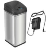 13 Gallon Self-Contained Electric-Motor Sensor Kitchen Trash Can with AC Power Adapter and AbsorbX