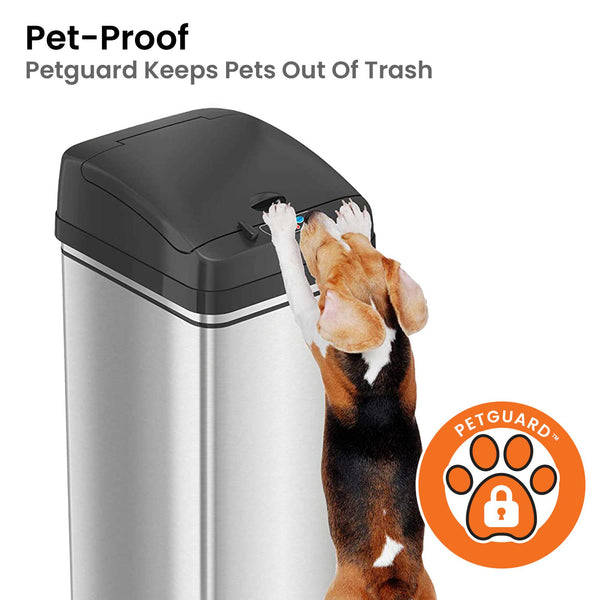 13 Gallon Sensor Trash Can with Pet-Proof Lid