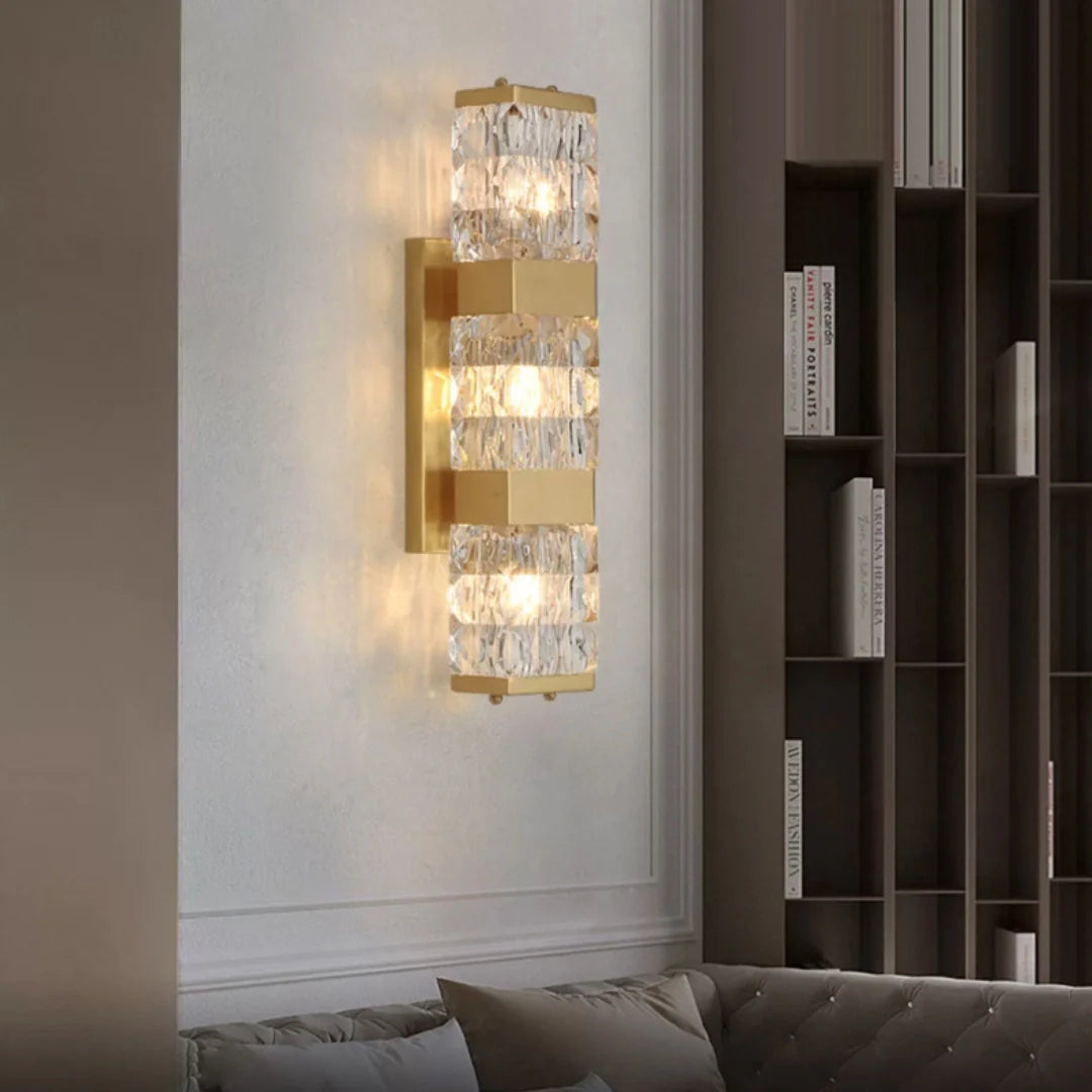 Dacio Golden Luxury Crystal Wall Lamp