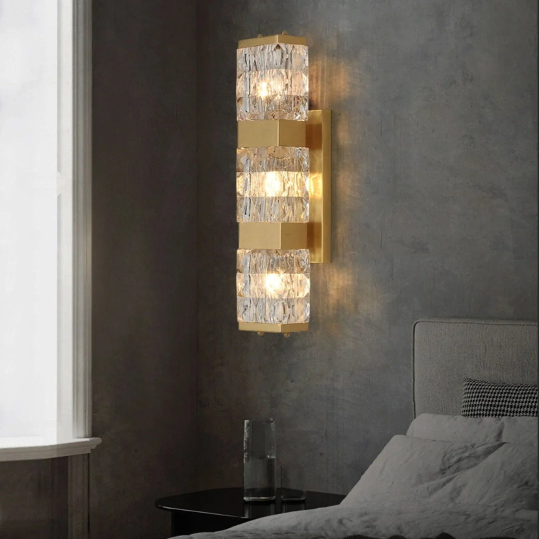 Dacio Golden Luxury Crystal Wall Lamp