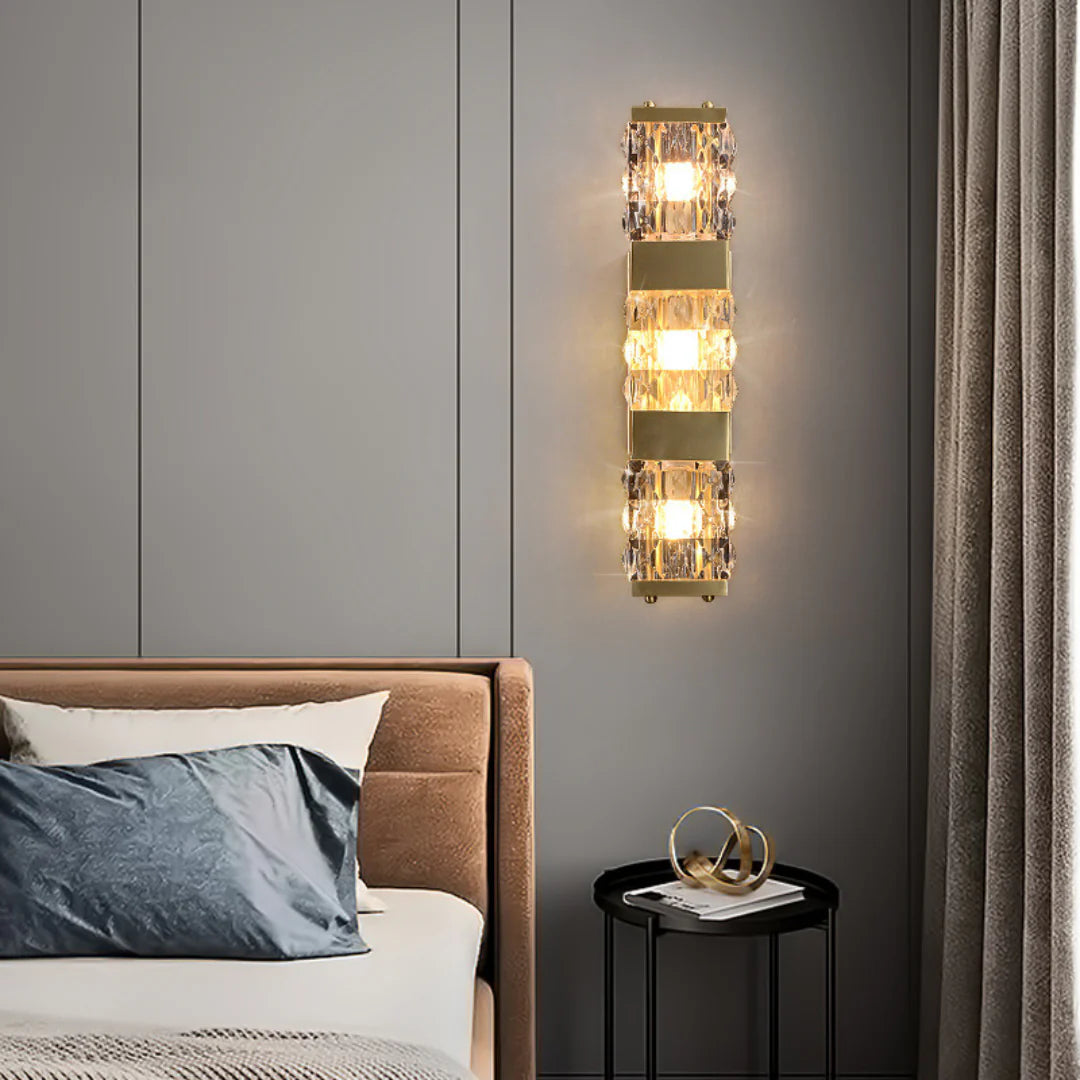 Dacio Golden Luxury Crystal Wall Lamp