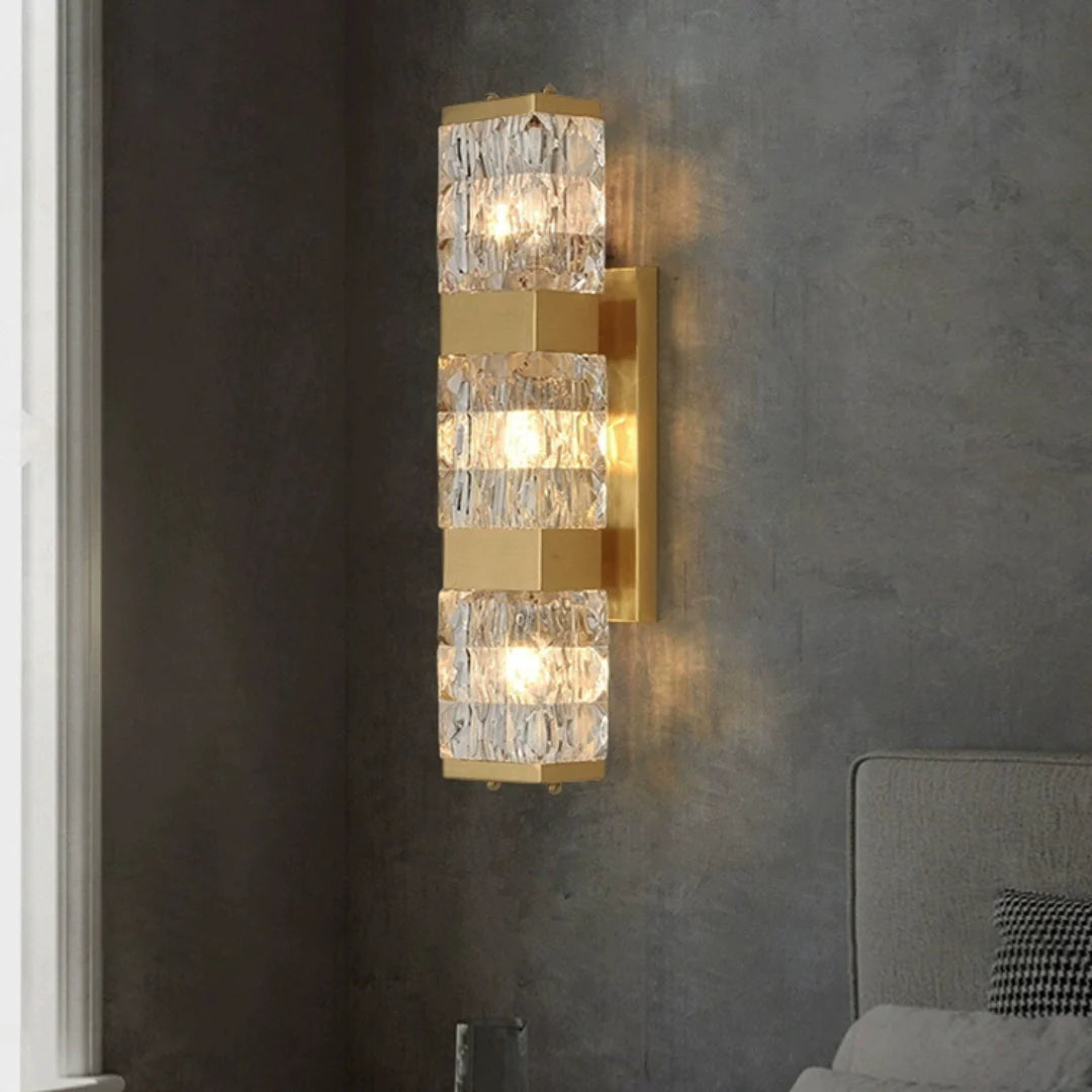 Dacio Golden Luxury Crystal Wall Lamp