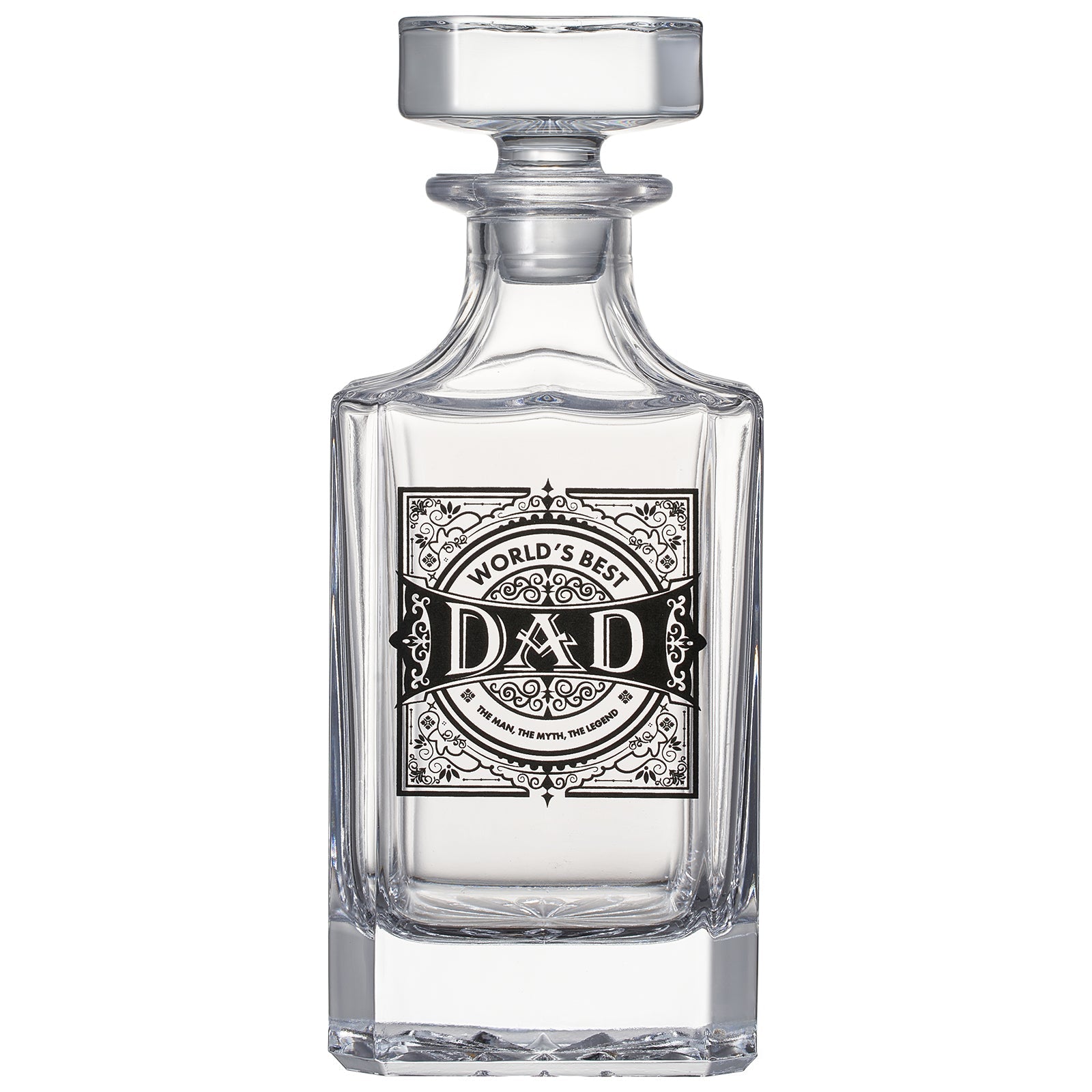 Gift for Dad Whiskey Decanter Gift Set | 730mL Decanter 2 Whiskey Glass | Father's Day, Birthday, Housewarming Gift for Your Loved One, Men, Dad, Him, Beautiful Wooden Gift Box