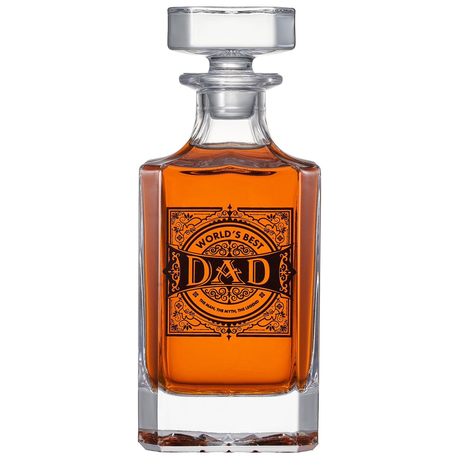 Gift for Dad Whiskey Decanter Gift Set | 730mL Decanter 2 Whiskey Glass | Father's Day, Birthday, Housewarming Gift for Your Loved One, Men, Dad, Him, Beautiful Wooden Gift Box