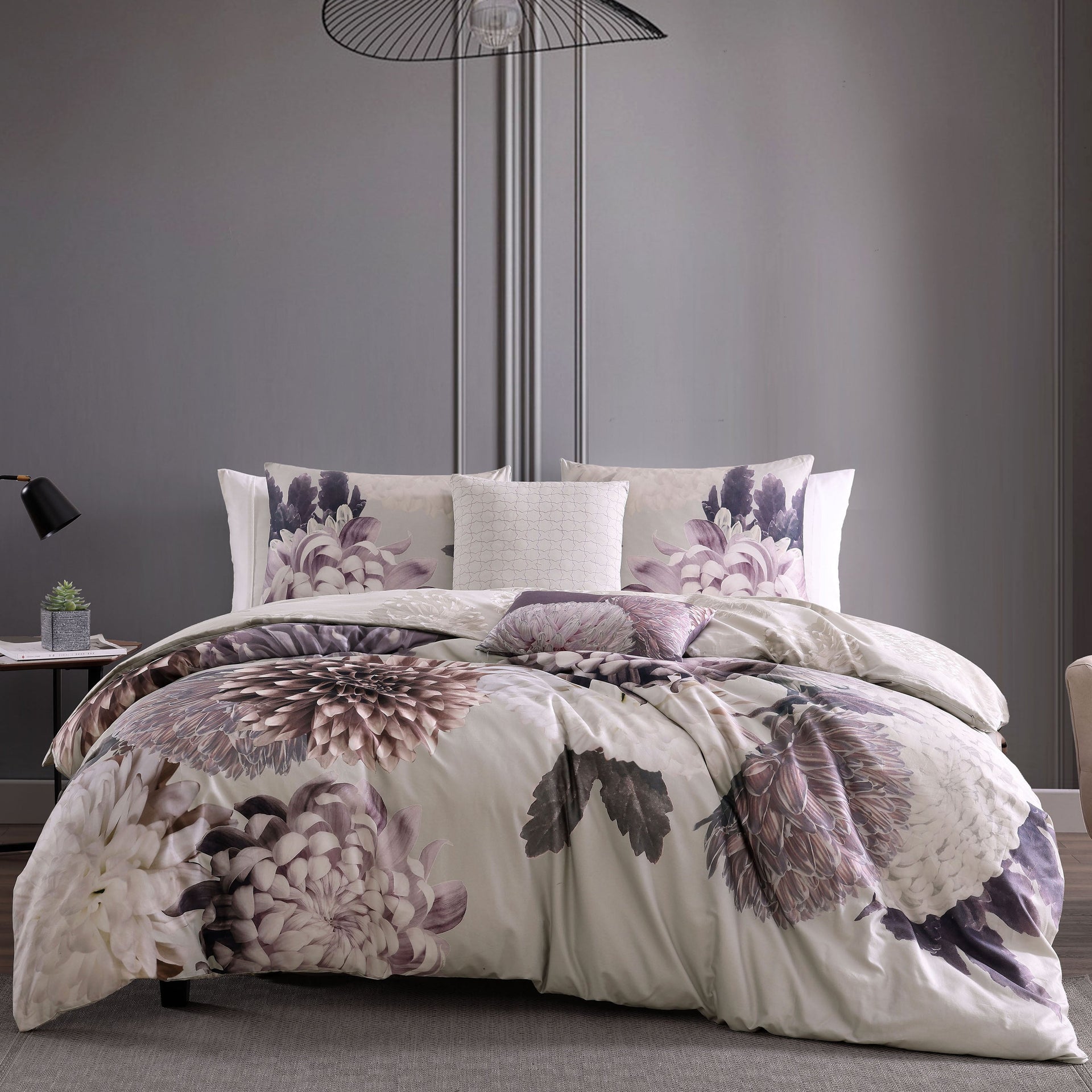 Bebejan Dahlia Purple 5 Piece Reversible Comforter Set