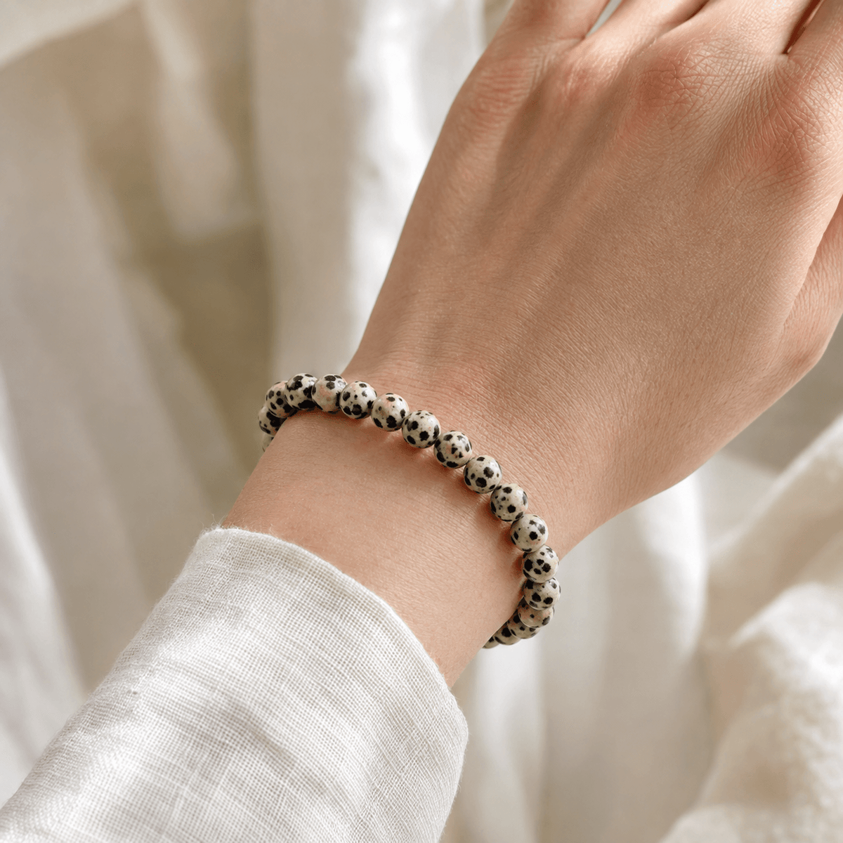 Dalmatian Jasper Bracelet | Dalmatian Stone Bracelet (Altruism and Past Life Recall)