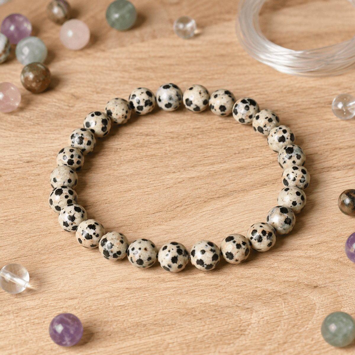Dalmatian Jasper Bracelet | Dalmatian Stone Bracelet (Altruism and Past Life Recall)