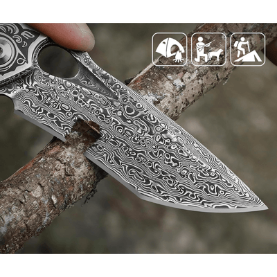 Magnum VG10 Damascus Pocket Knife with Exotic Red Sandal Wood Handle