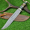 Custom Handmade Damascus Steel Bowie Knife with Stag Horn Handle – 16