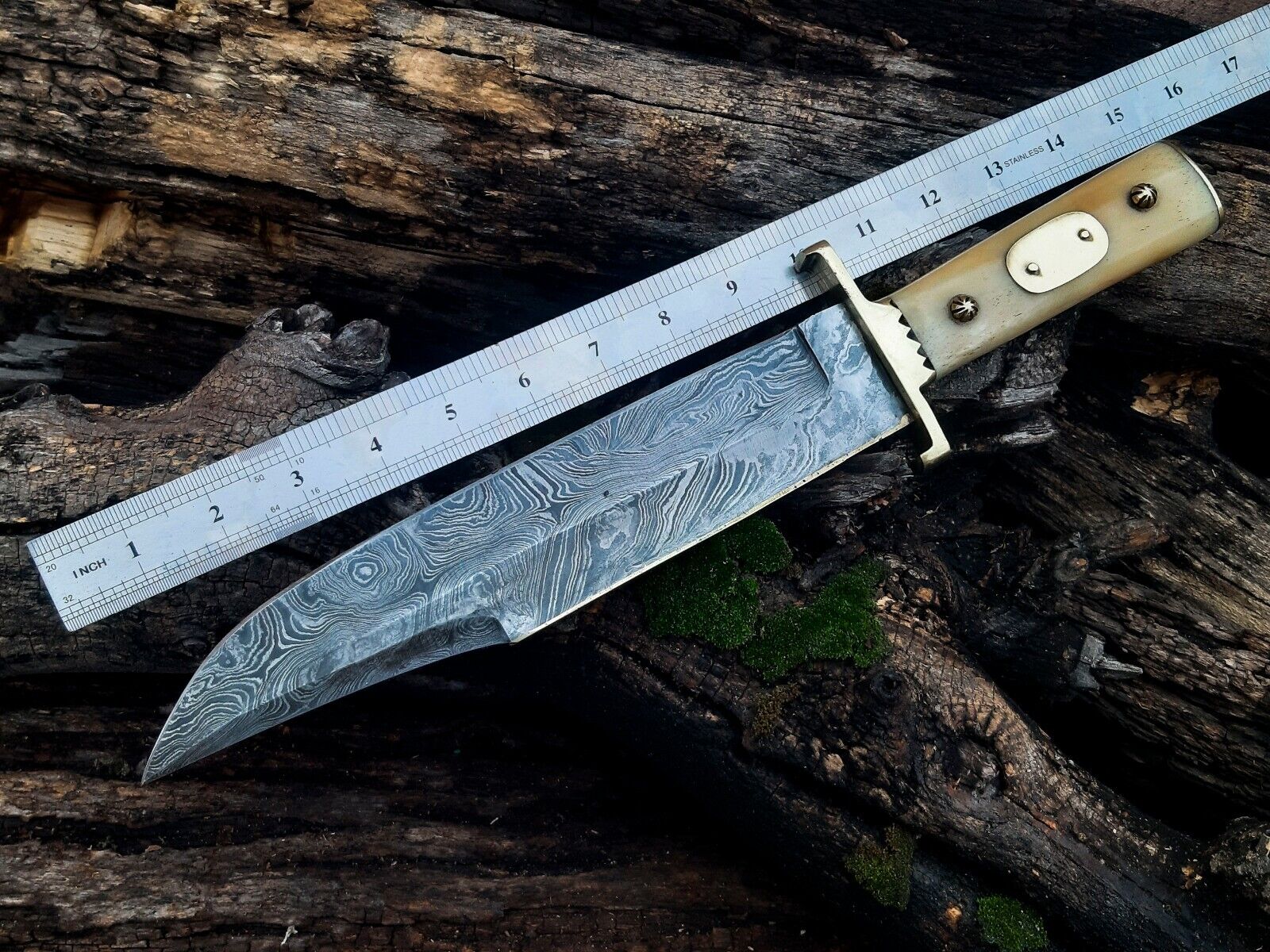 Damascus Steel Cowboy Bowie Knife – 13